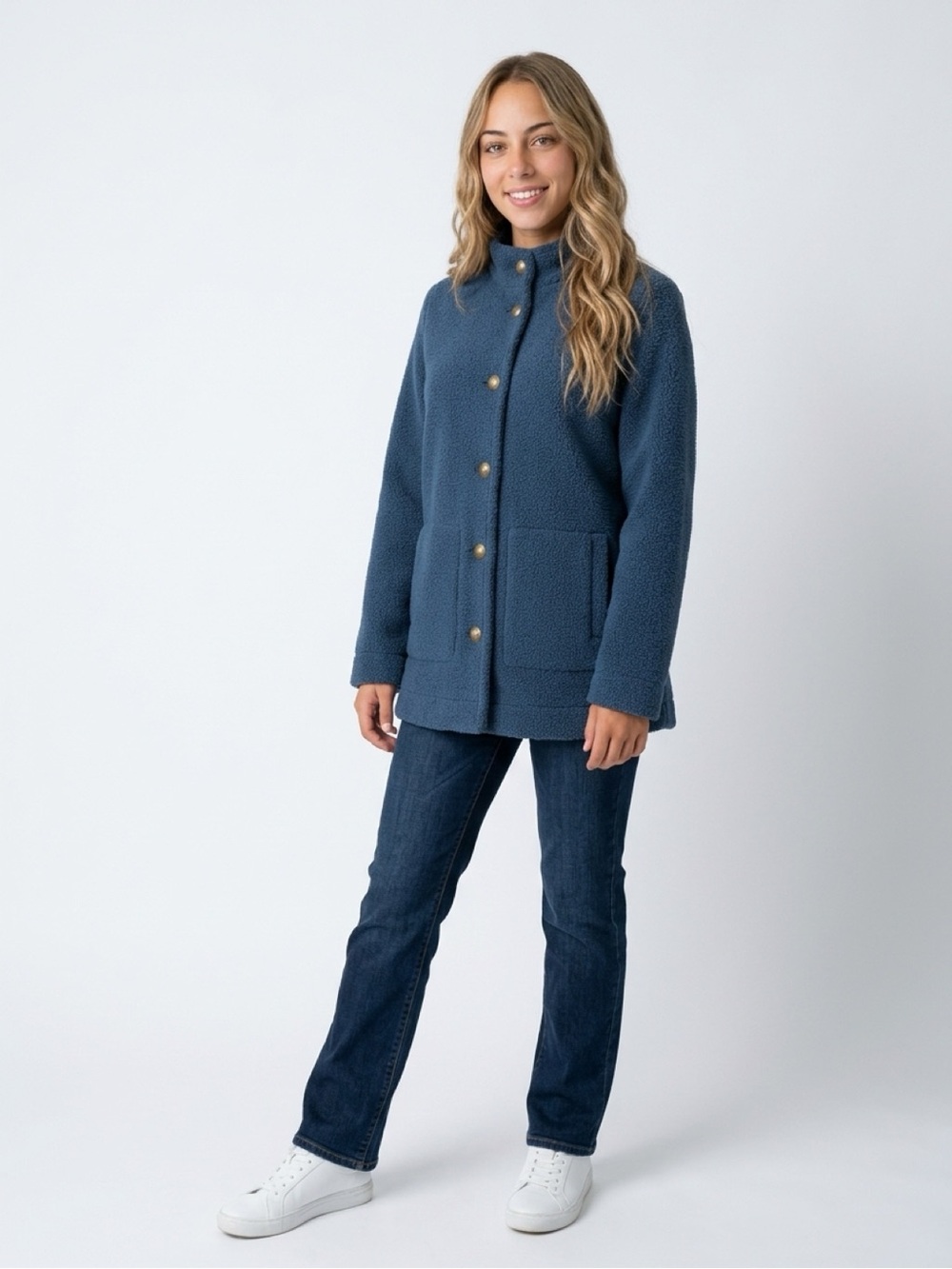 Susan Graver Weekend Sherpa Button Front Jacket